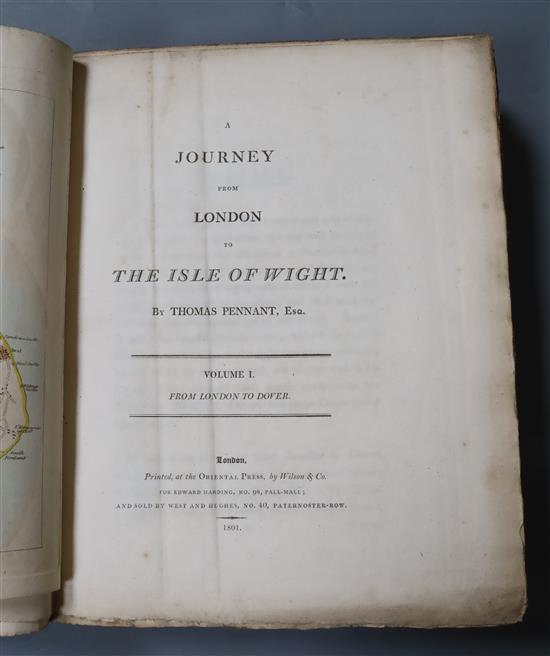 Pennant, Thomas - A Journey from London to the Isle of Wight, with 47 plates and 2 folding maps hand-coloured